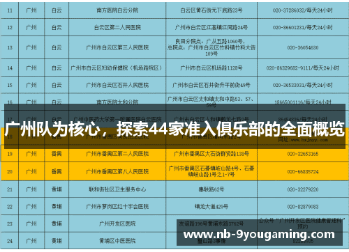广州队为核心，探索44家准入俱乐部的全面概览